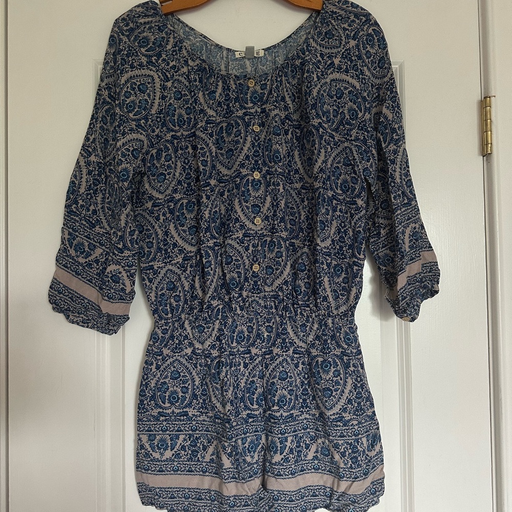 Blue Paisley Women's Romper